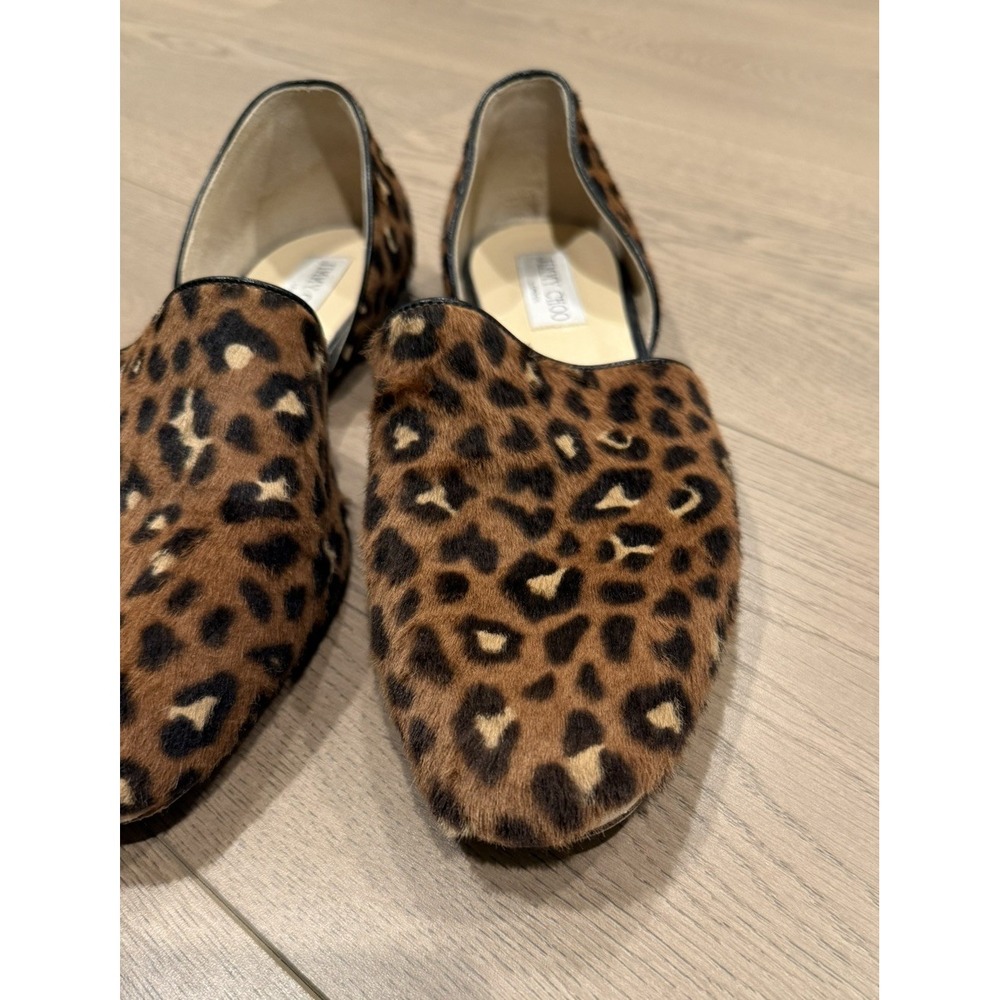 jimmy choo haircalf‎ leopard shoes flats Size 9 39 - Picture 3 of 8